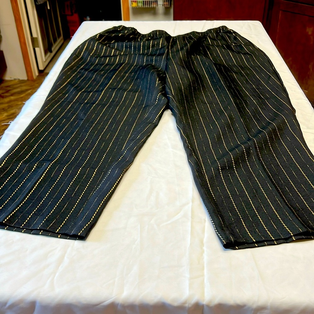 Black and gold striped pants